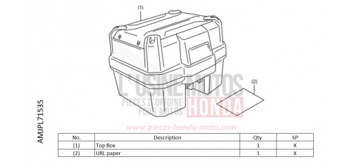 KIT,TOP BOX 38L CRF1100D4N de 2022